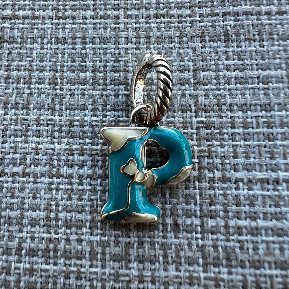 Brighton Turquoise Enamel Letter P Charm
